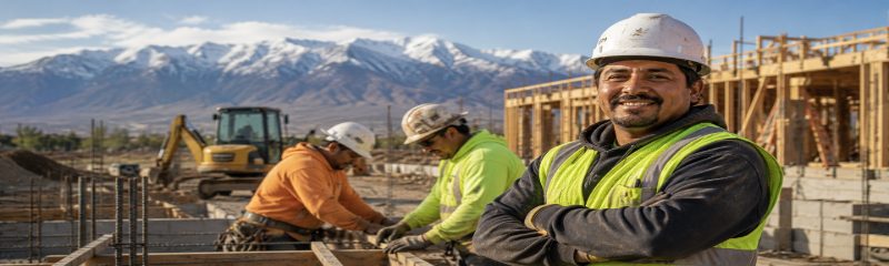 Construction workers at a Utah job site